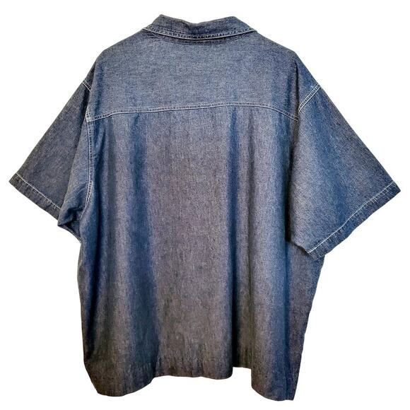 VTG Quizz Woman & Co Patriotic Stars Strips Button Down Denim Shirt Plus Size 24 - Picture 2 of 6